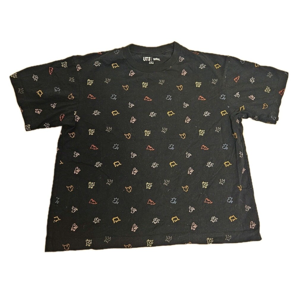 UNIQLO UT x Pokémon Graphic T-shirt Size S Black Short Sleeve 100% Cotton